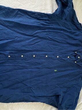 Ralph Lauren Men's Blue Linen Short Sleeve Button-Up Shirt Size XL